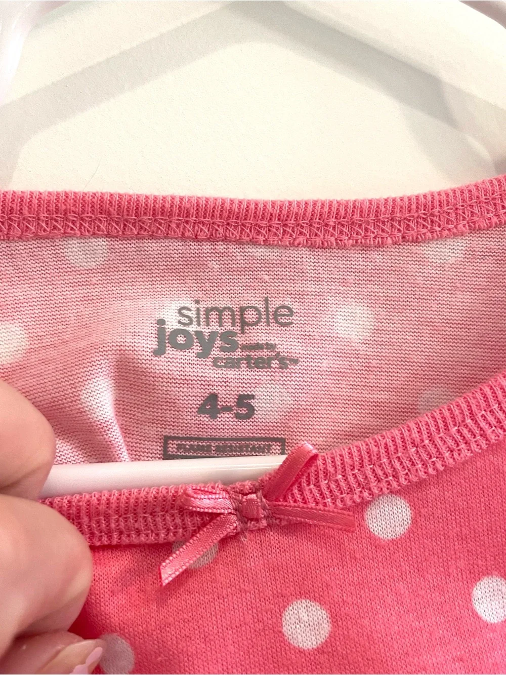 Carter’s Simple Joys Girls Pink Polka Dot Unicorn Nightgown Dress Size 4-5
